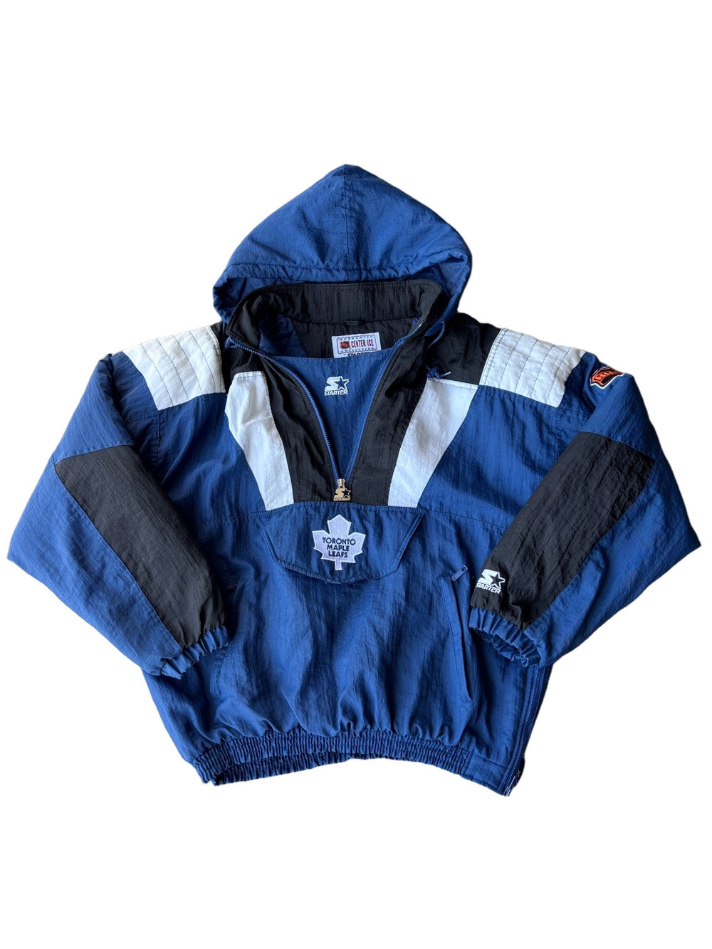 Vintage Toronto Maple Leafs Starter NHL Center Ice Pullover Hooded Jacket 90s XL